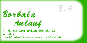 borbala anlauf business card